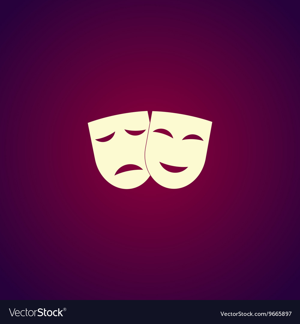 Theater icon with happy and sad masks