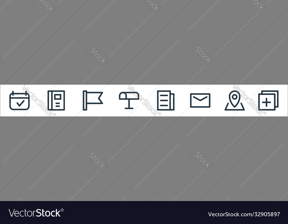 User interface line icons linear set quality vector image User interface line icons linear set quality