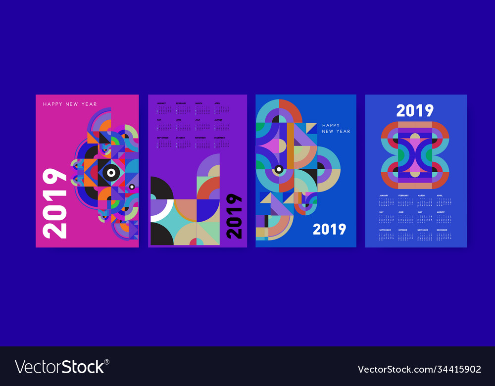 2021 calendar design template with colorful