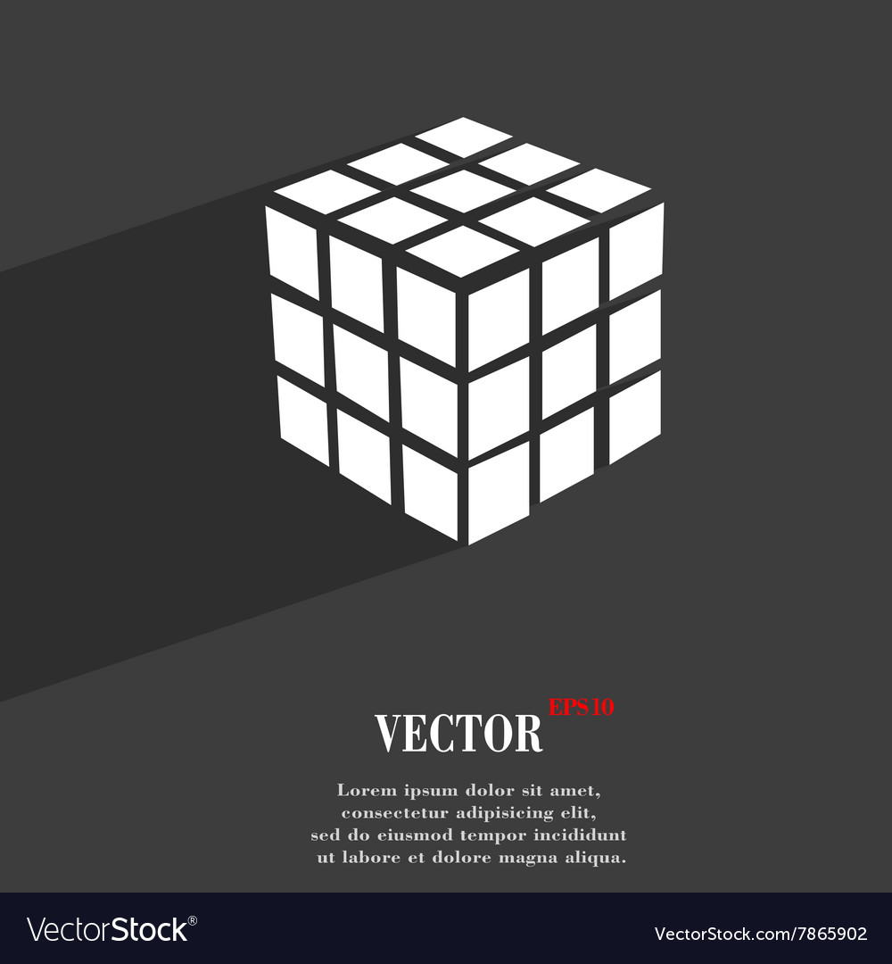 A three sided cube puzzle box in 3d symbol flat