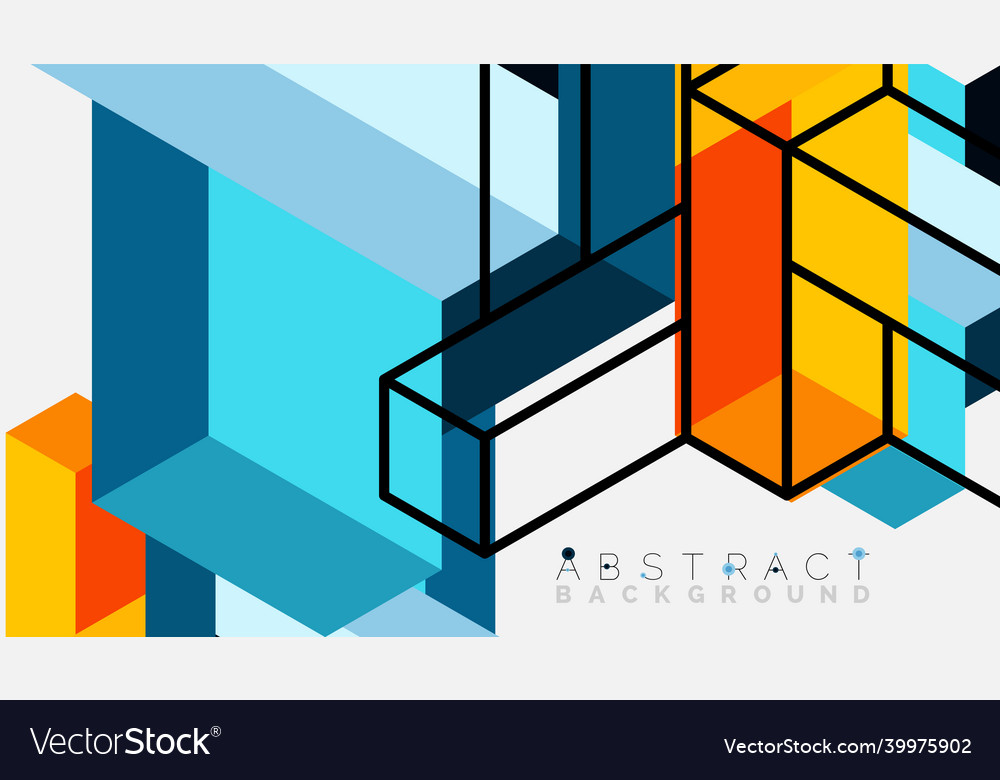 Abstract background 3d cubes cubic elements vector image Abstract background 3d cubes cubic elements