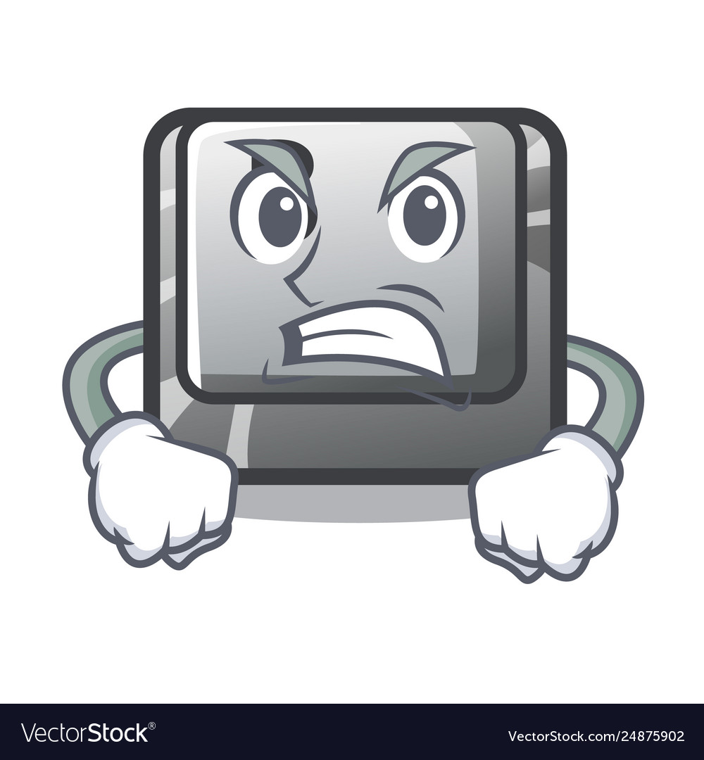 Angry button b on a mascot keyboard