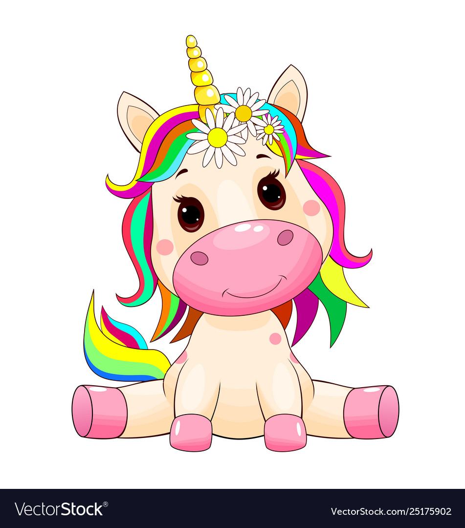 Download Cute unicorn baby Royalty Free Vector Image - VectorStock