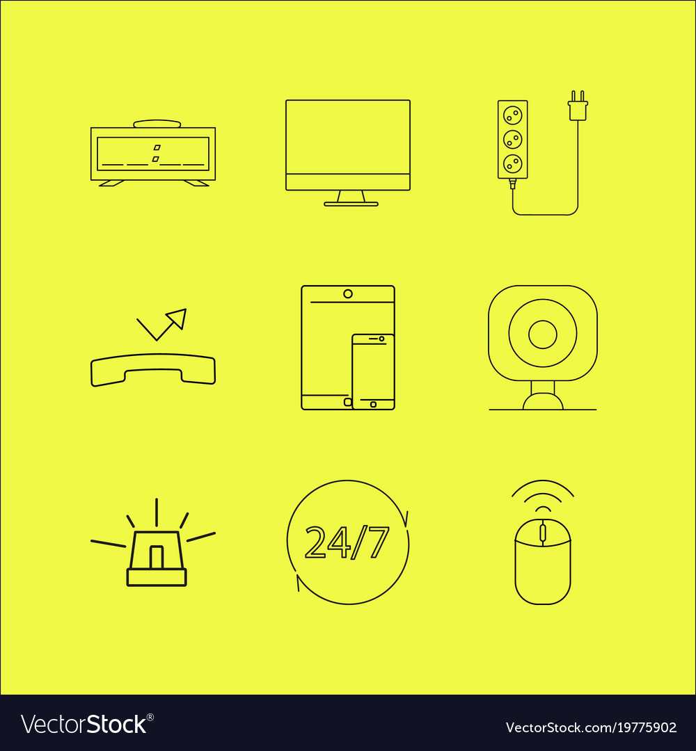 Devices linear icon set simple outline icons