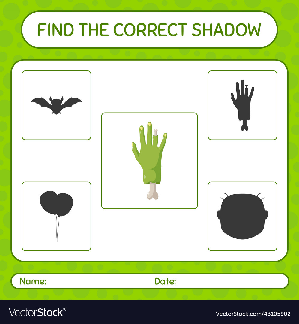 Find the correct shadows game with zombies hand