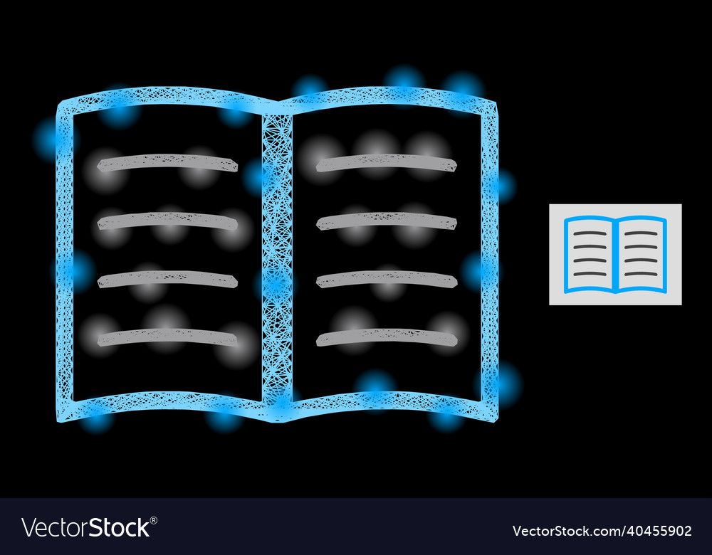 Flare network mesh open book with lightspots