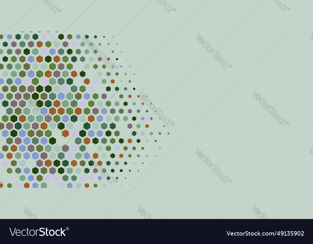 Geometric multi size hexagon with color