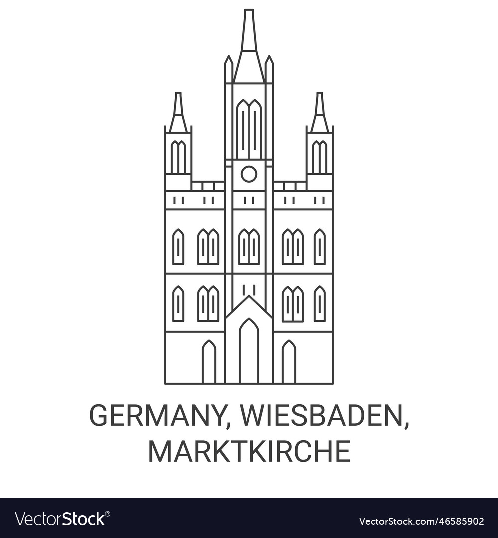 Germany wiesbaden marktkirche travel landmark Vector Image