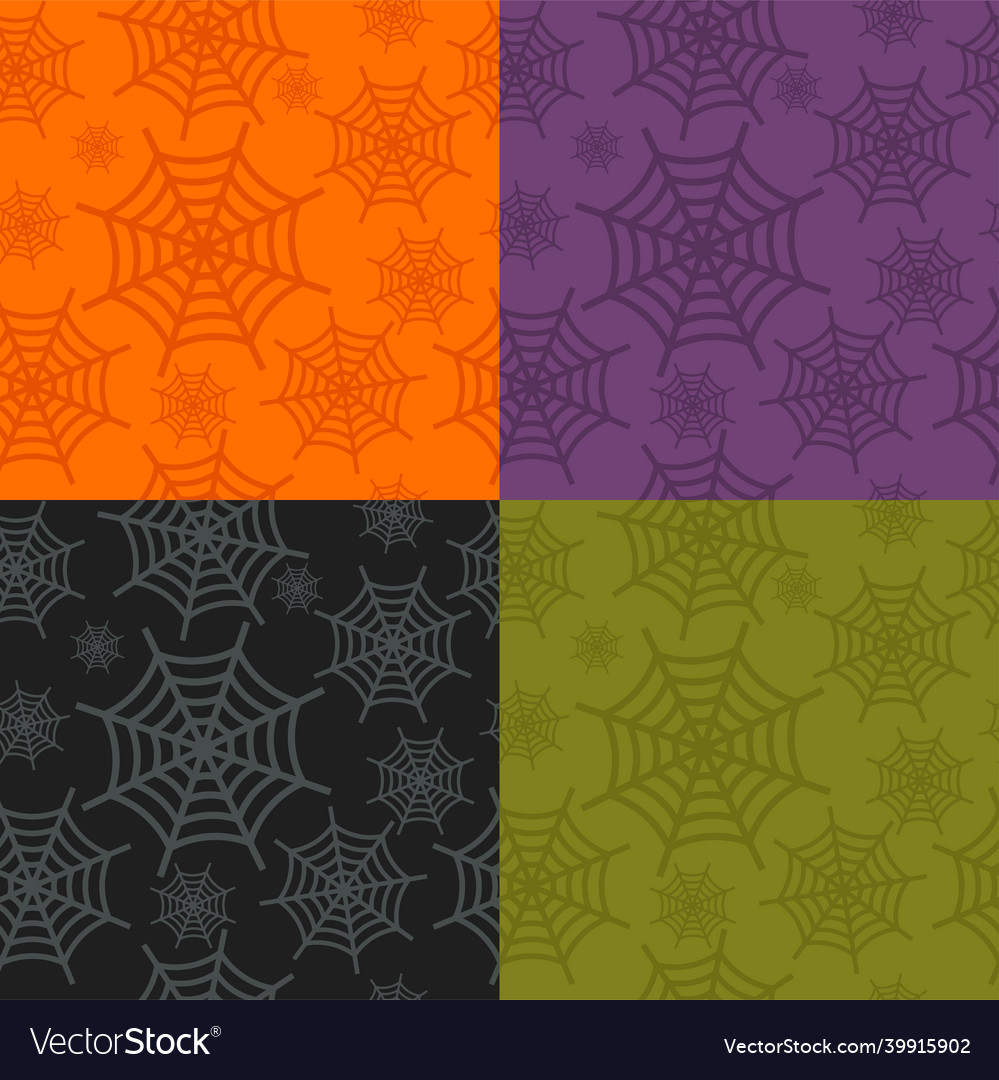 Halloween seamless patterns set color background