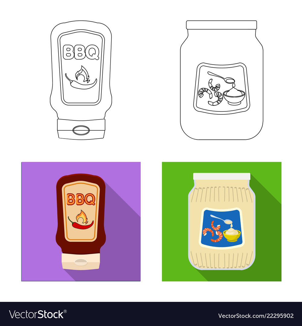 Isolated object of can and food symbol set