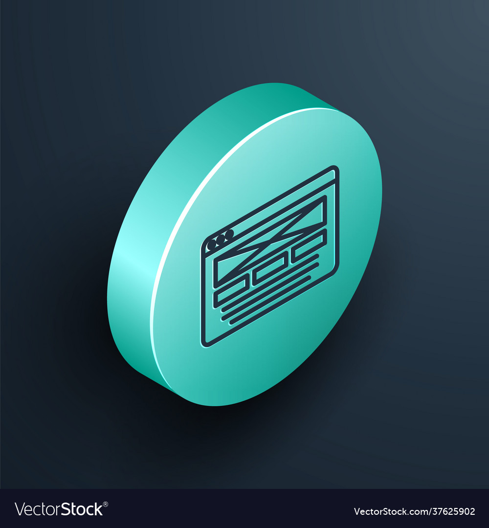 Isometric line ui or ux design icon isolated vector image Isometric line ui or ux design icon isolated