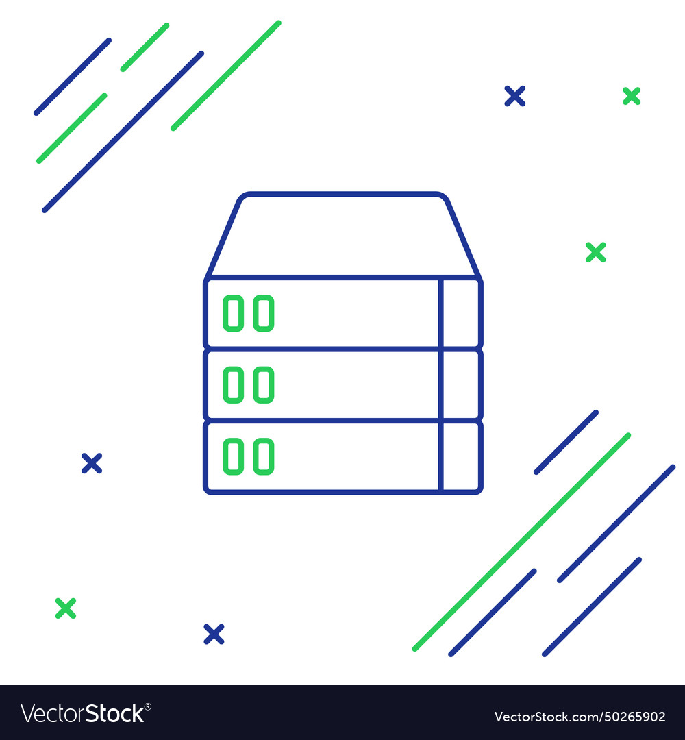 Line server data web hosting icon isolated vector image Line server data web hosting icon isolated