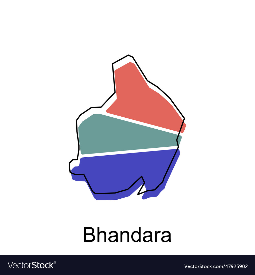 Map of bhandara modern geometric map of india Vector Image