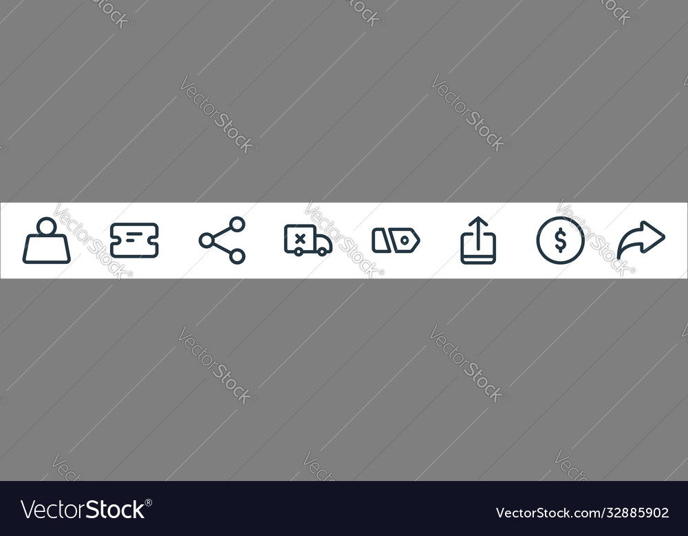 Marketplace line icons linear set quality vector image Marketplace line icons linear set quality