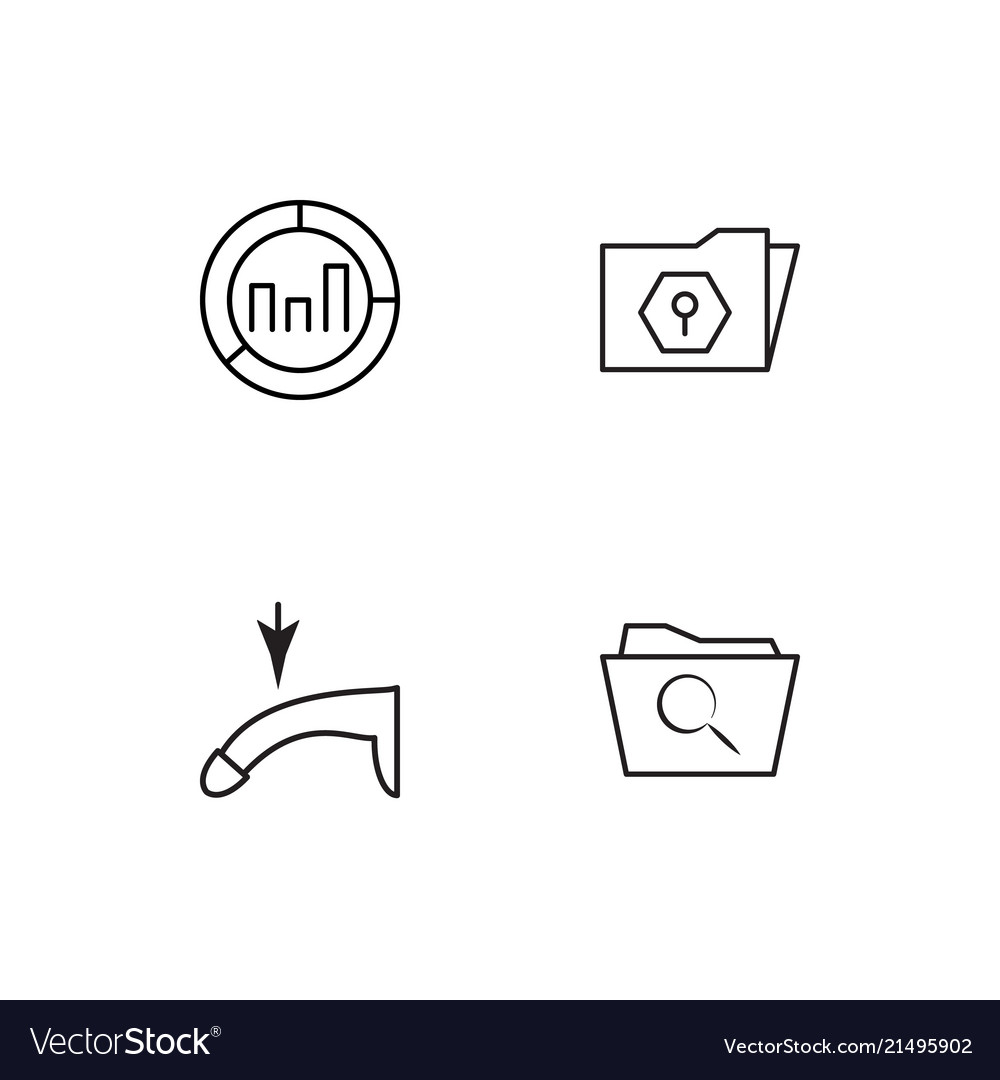 Office linear icons set simple outline