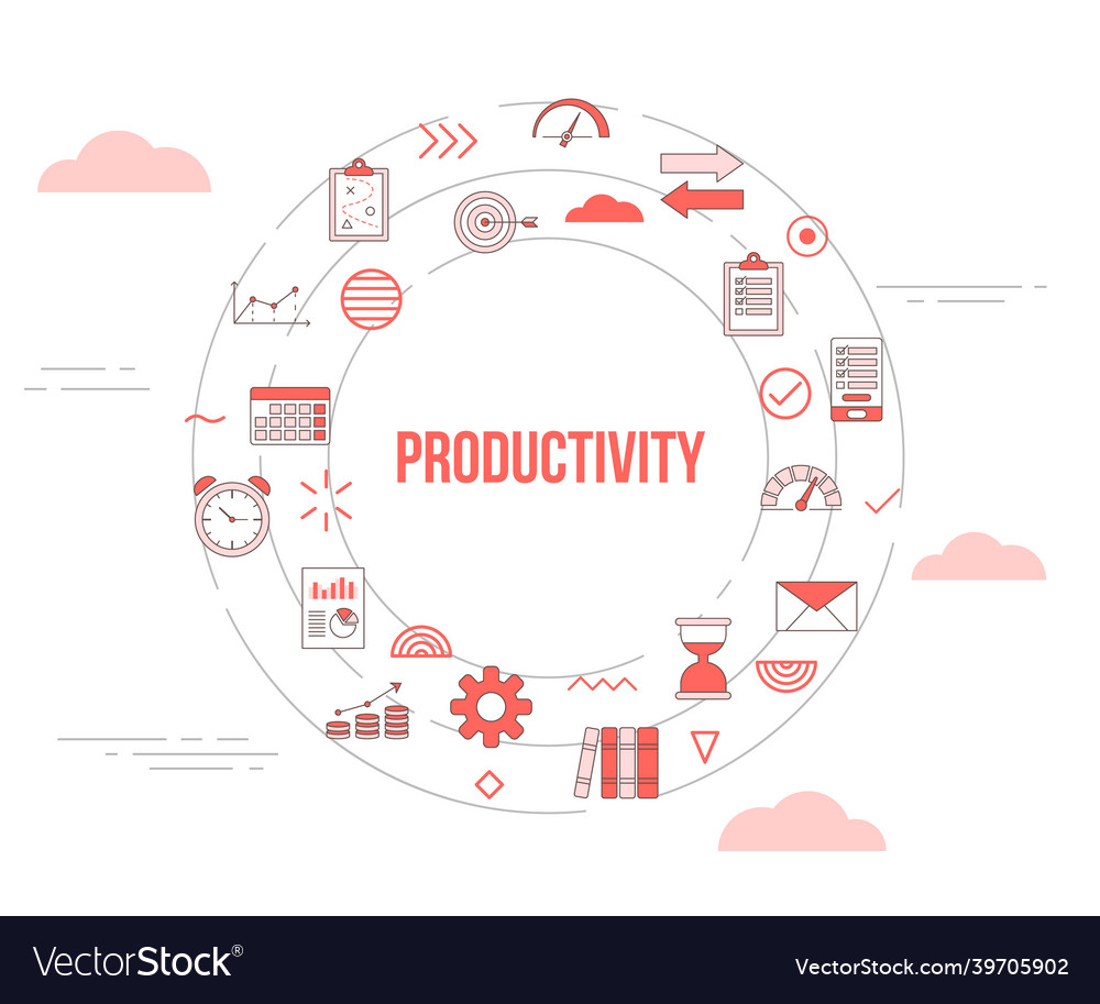 Productivity concept with icon set template