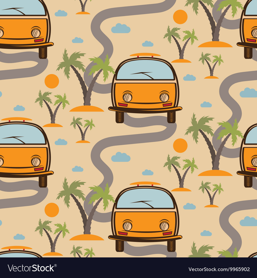 Retro Beach Bus Pattern