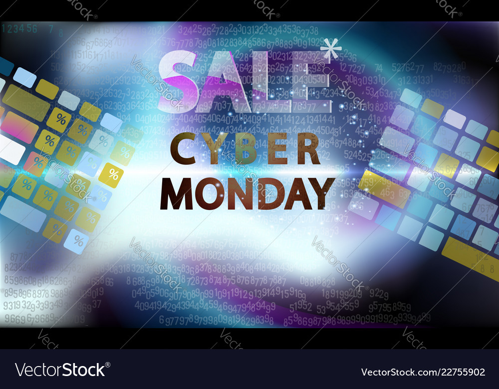 Sale Technology Banner For Cyber Monday Event Vector Image