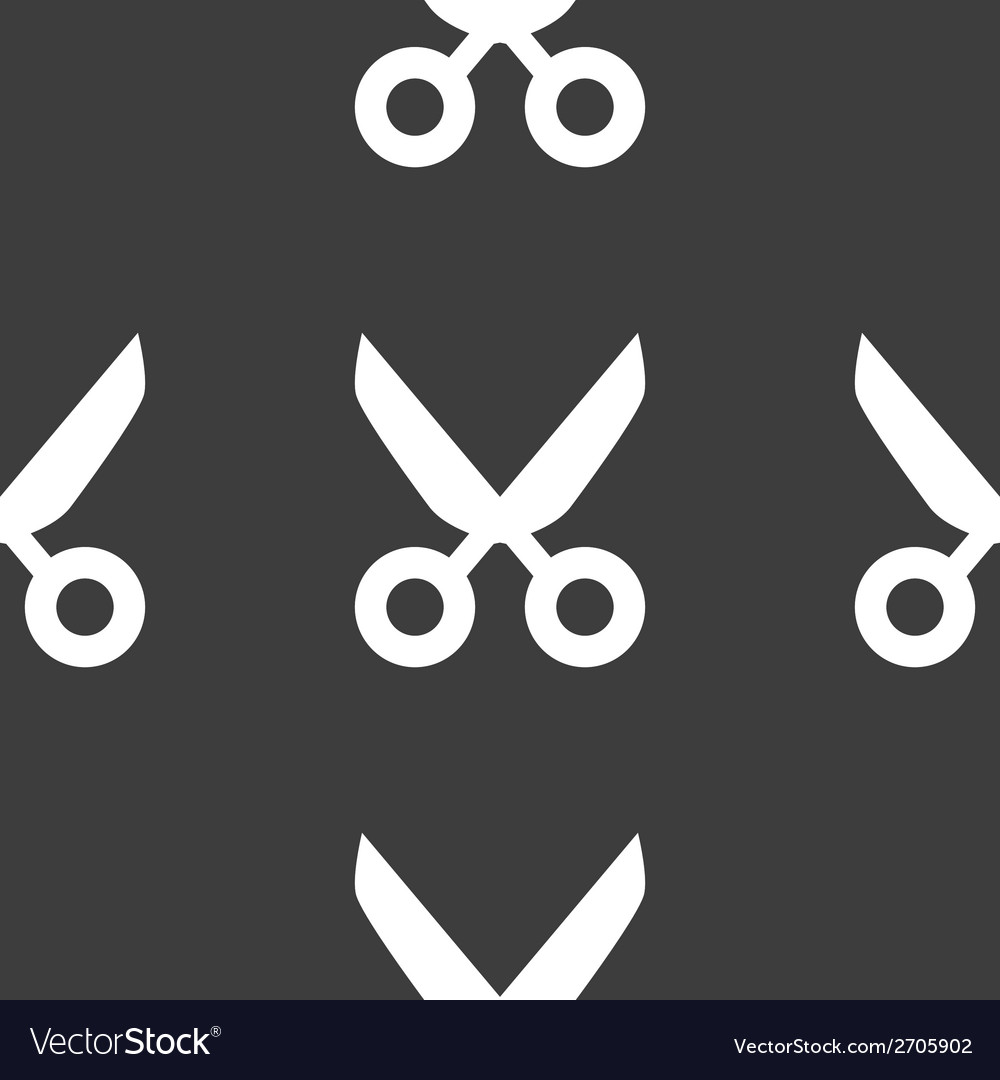 Scissors web icon flat design seamless pattern