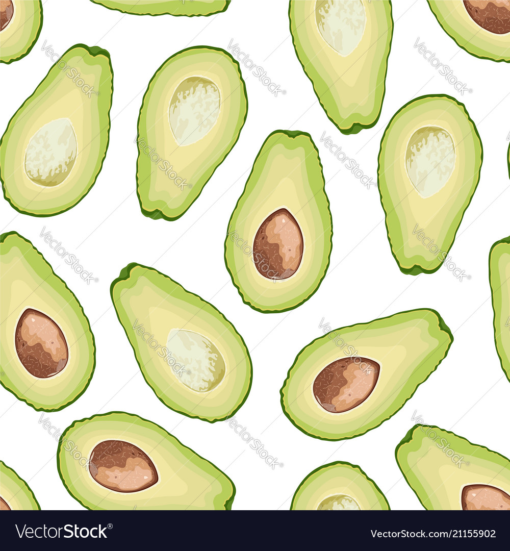 Seamless pattern of avocado slice