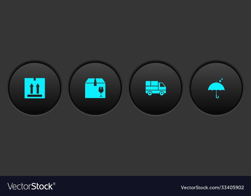 Set cardboard box with traffic delivery fragile vector image Set cardboard box with traffic delivery fragile