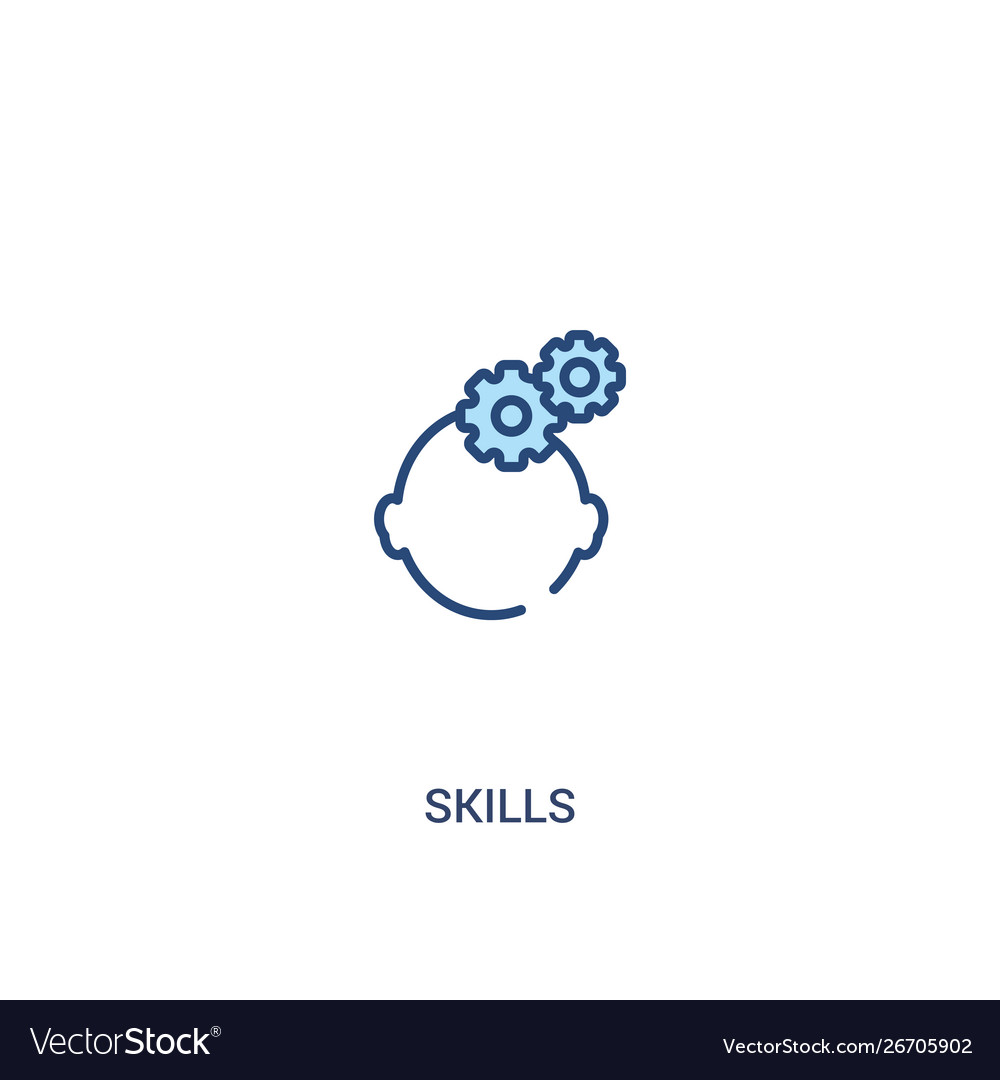 Skills concept 2 colored icon simple line element vector image Skills concept 2 colored icon simple line element