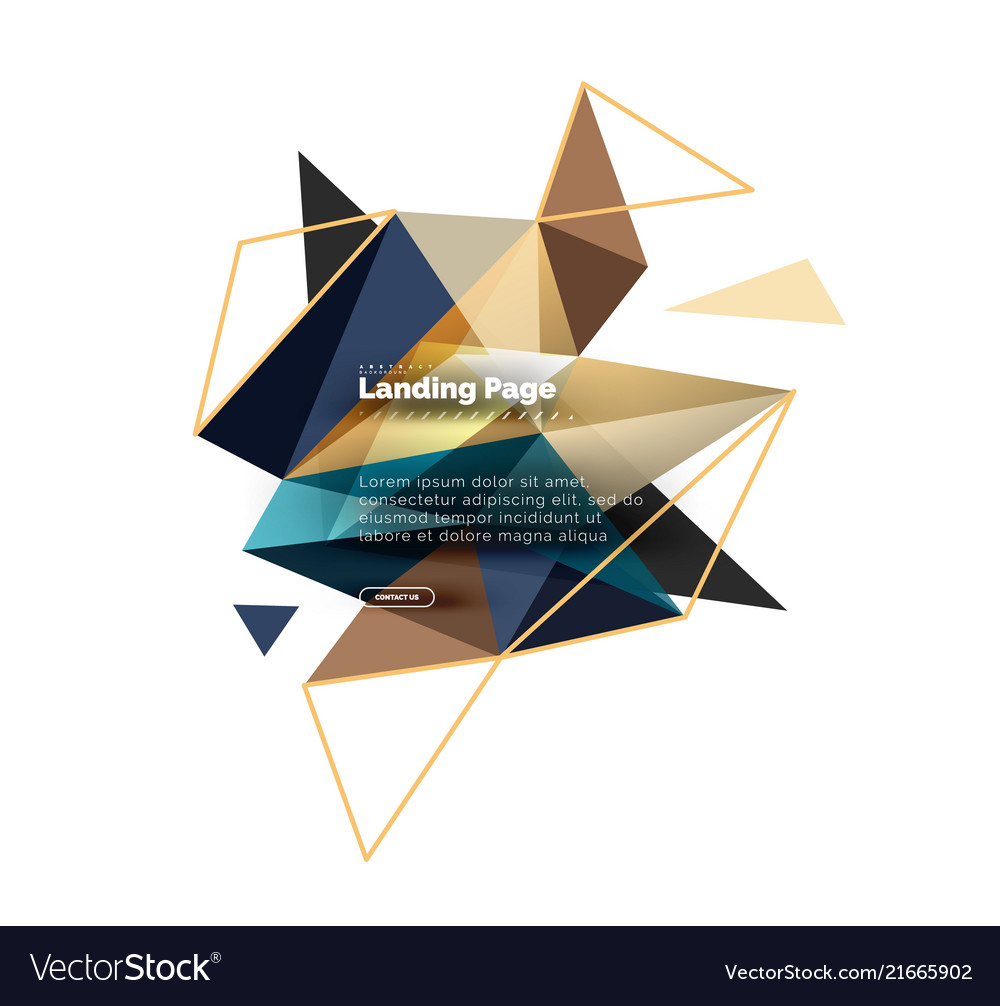 Triangular design abstract background landing vector image Triangular design abstract background landing