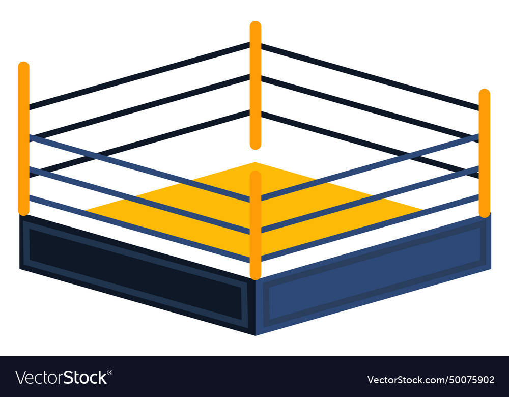 Wrestling Ring Setup For Championship Battle Four Vector Image