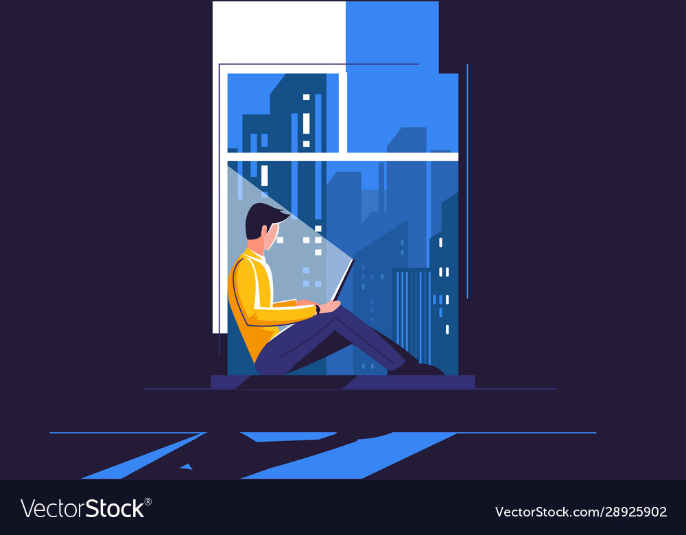 Premium Vector  An inspirational man is holding a browser window