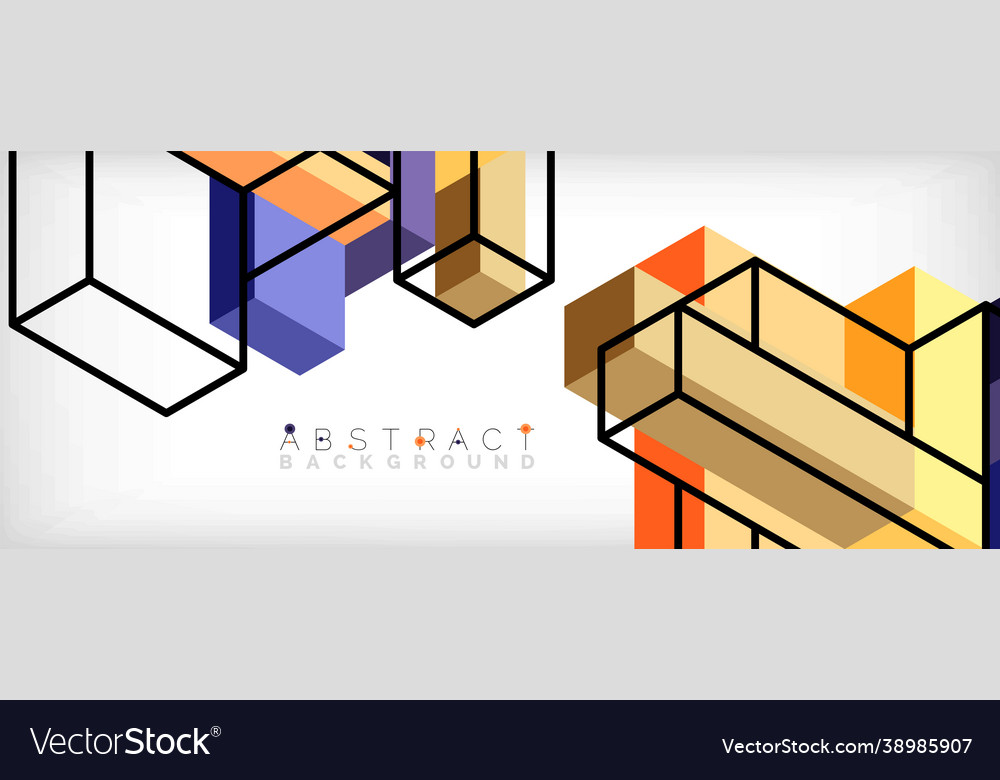 Abstract background 3d cubes cubic elements vector image Abstract background 3d cubes cubic elements