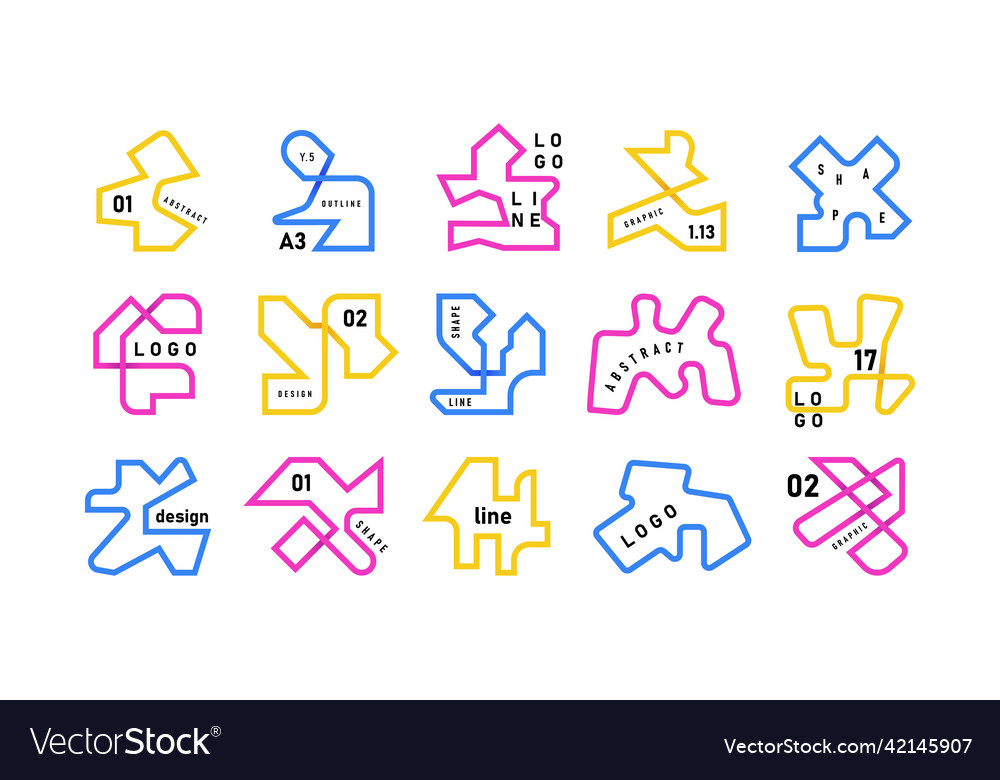 Abstract line shapes outline curve shape vector image Abstract line shapes outline curve shape
