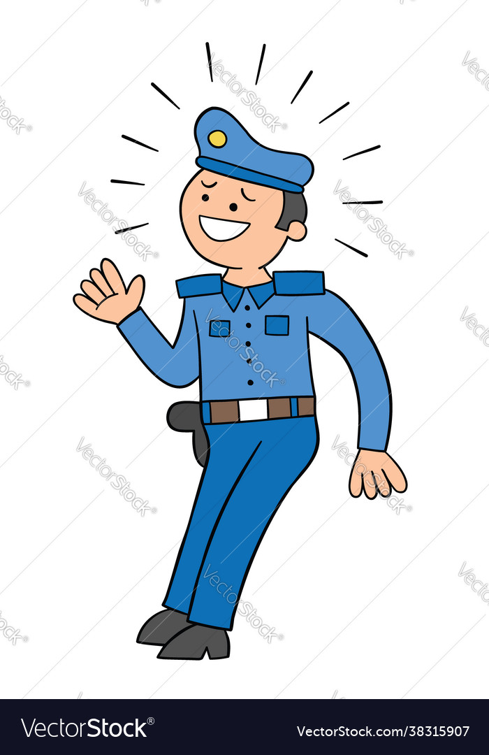 Cartoon police scared Royalty Free Vector Image Cartoon police scared Royalty Free Vector Image