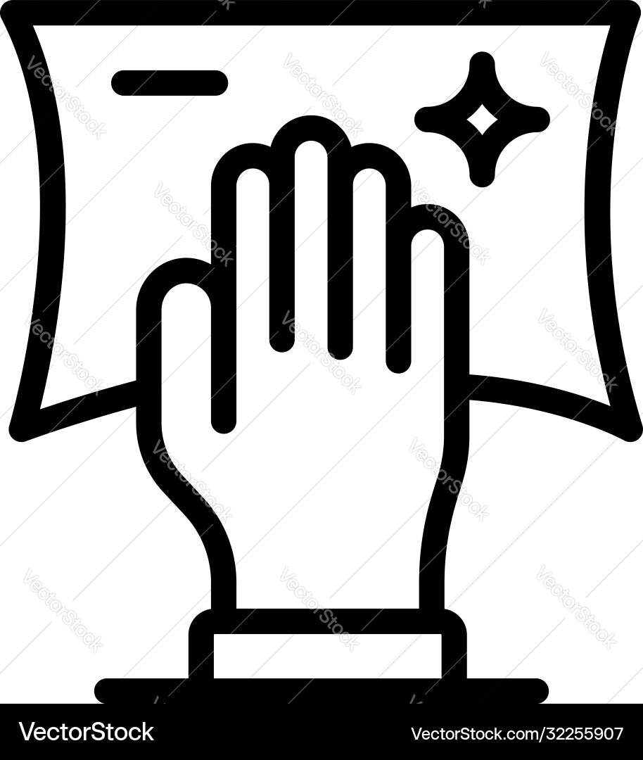 Clear Hand Icon Outline Style Royalty Free Vector Image