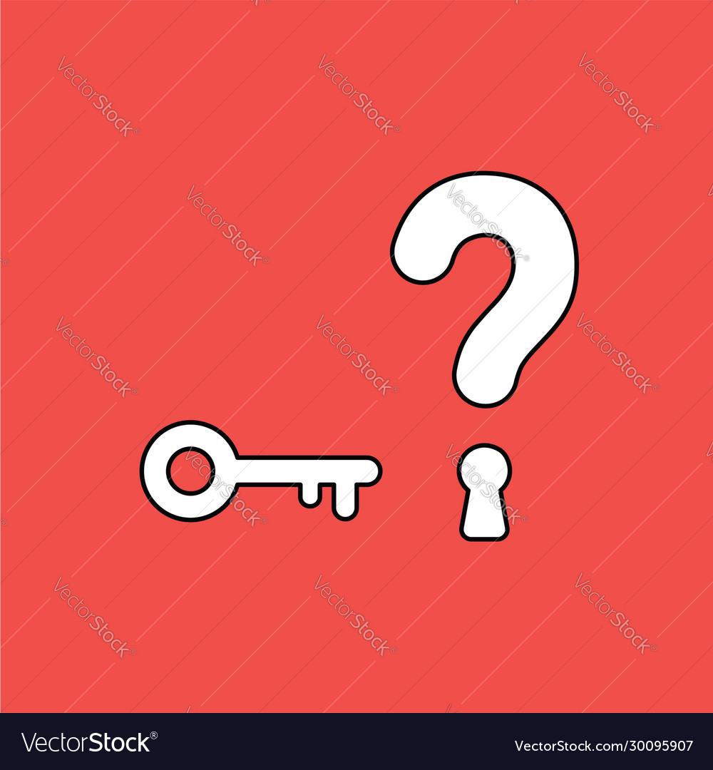 Concept question mark with key and keyhole