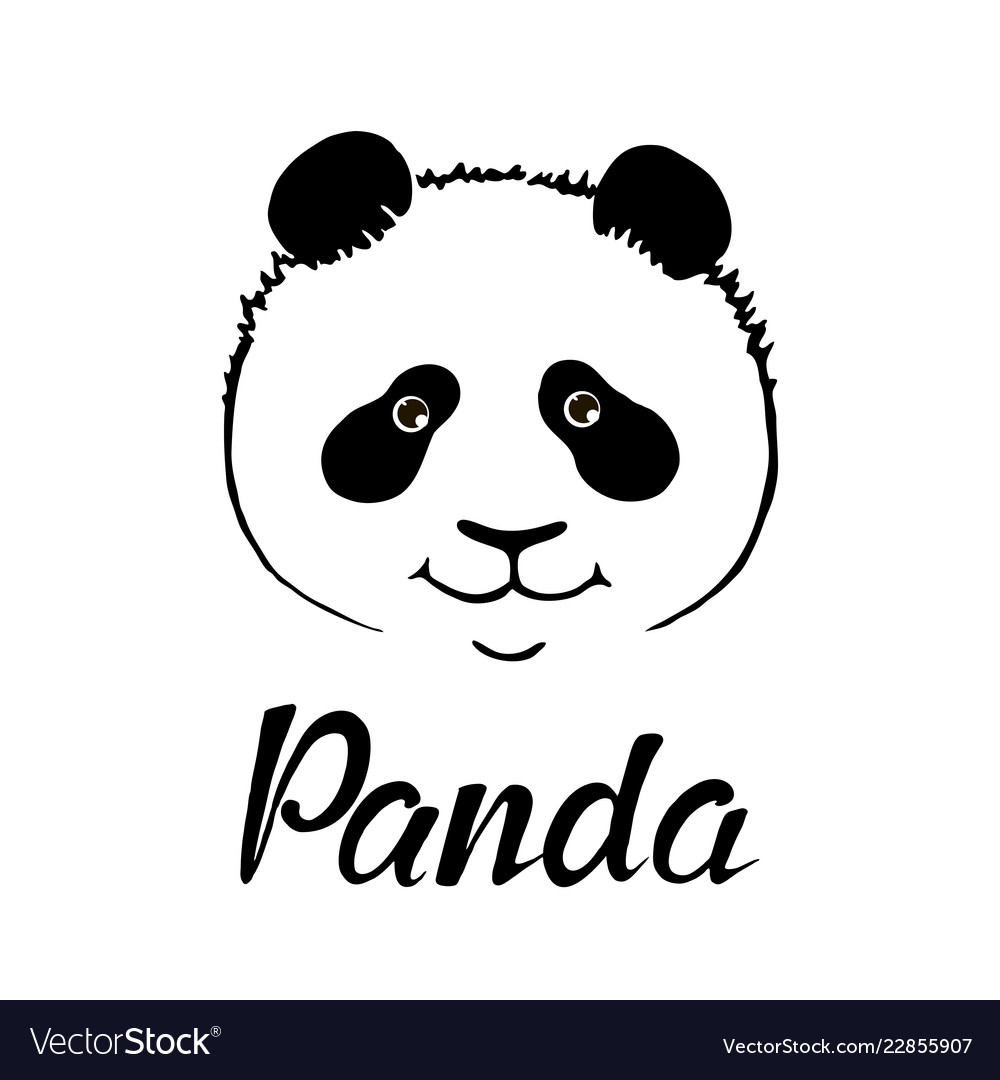 Cute panda cartoon hand drawn style Royalty Free Vector