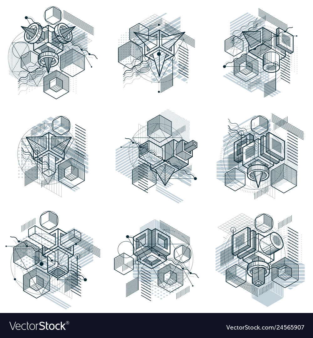 Isometric Geometric Shapes Background
