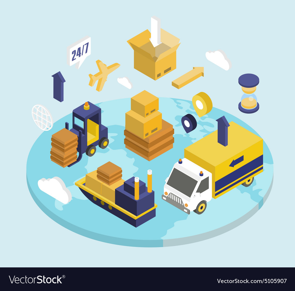 Logistics isometric set