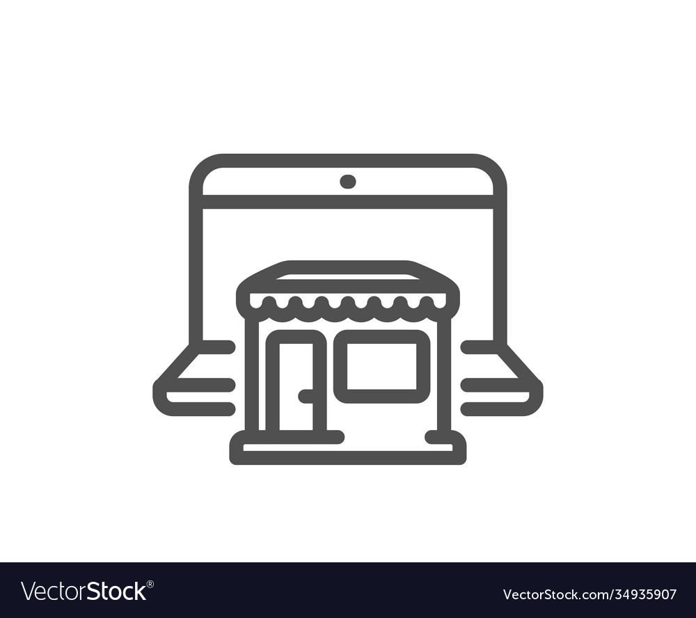 Marketplace line icon online shop sign Royalty Free Vector