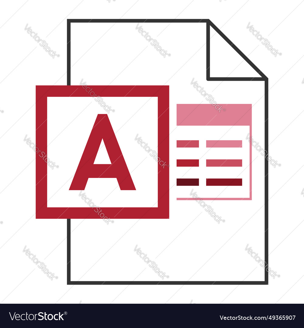 Modern flat design of logo accdb database file