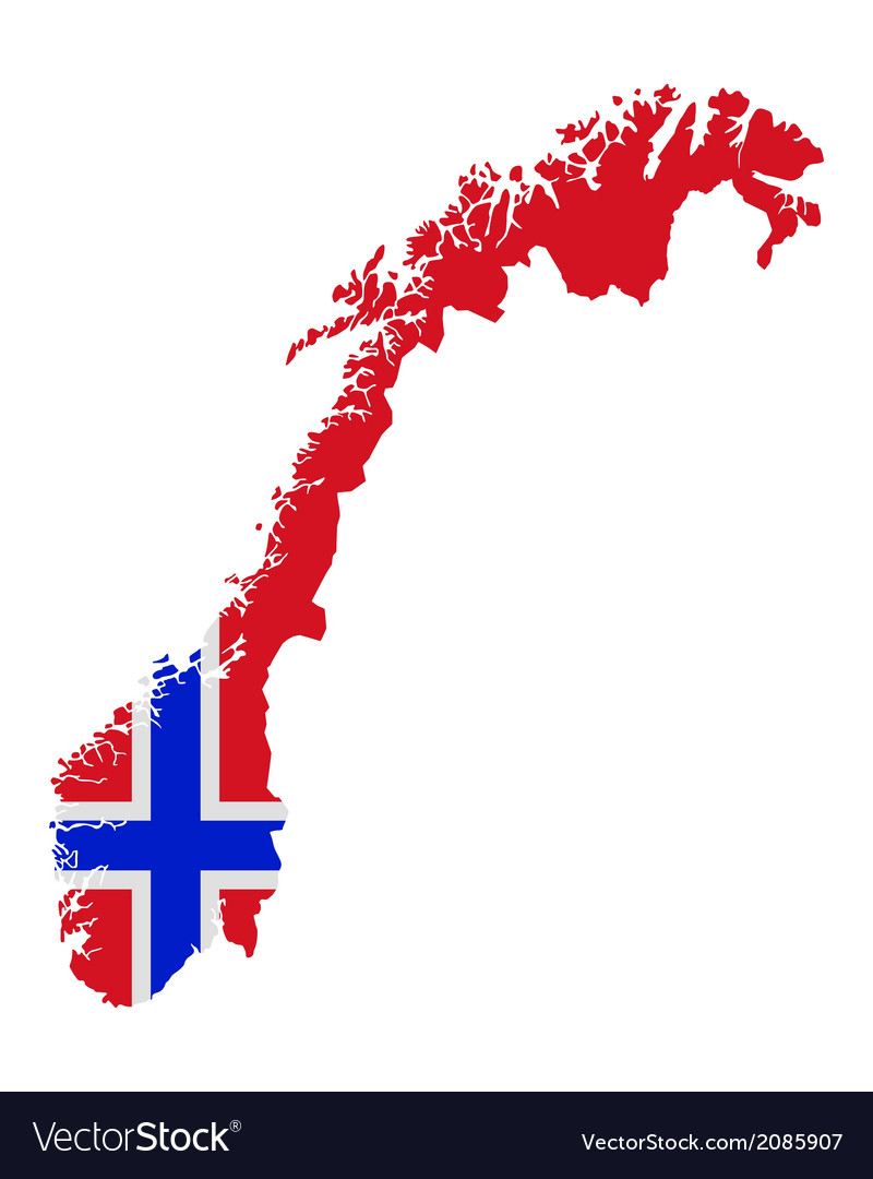 Norway Map and Flag