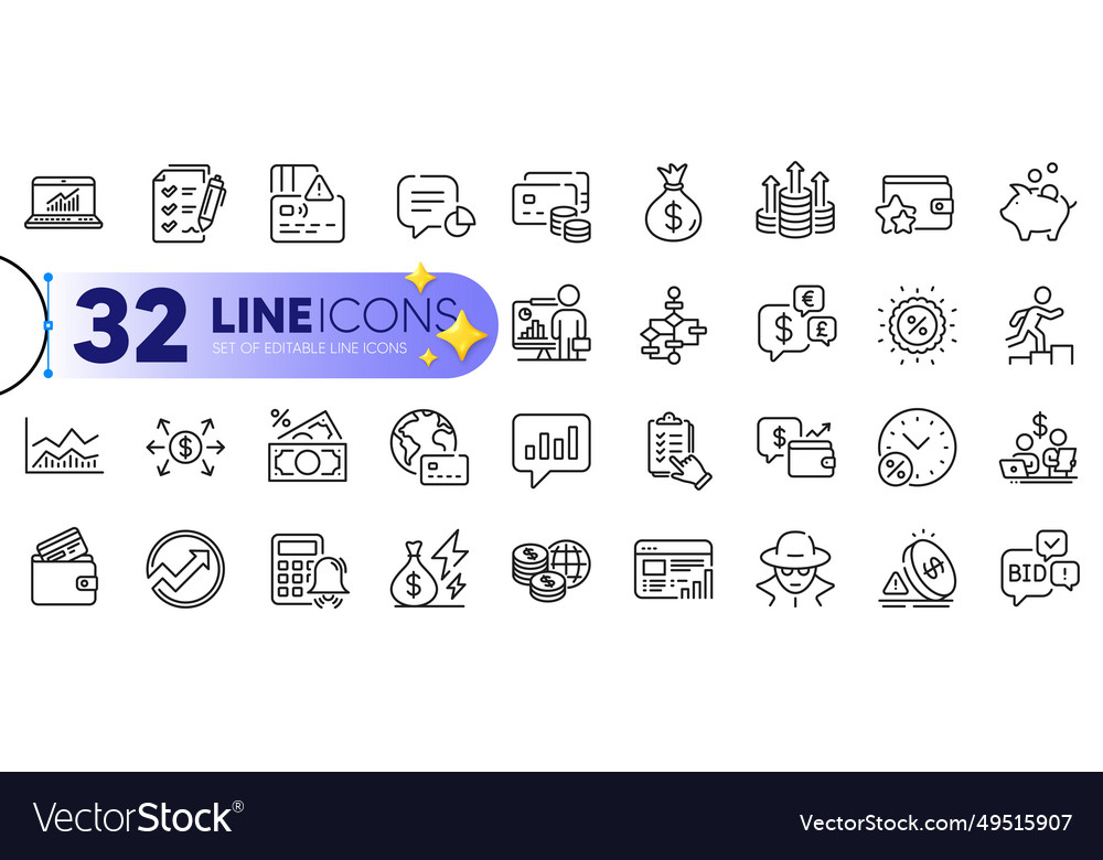 Outline set of web report loyalty program Vector Image Outline set of web report loyalty program