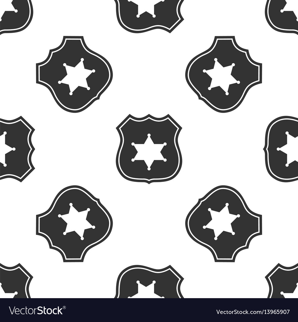 Police badge icon seamless pattern