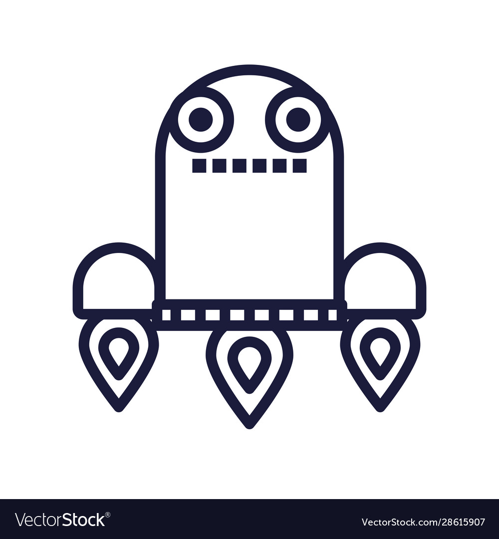 Robot floating cyborg isolated icon Vector Image Robot floating cyborg isolated icon