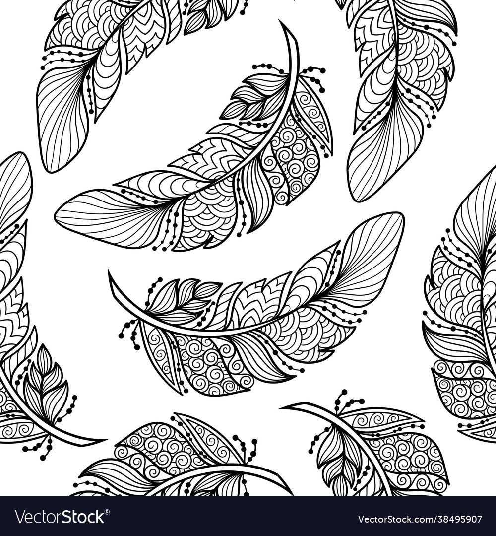 Seamless pattern with abstract zenart style