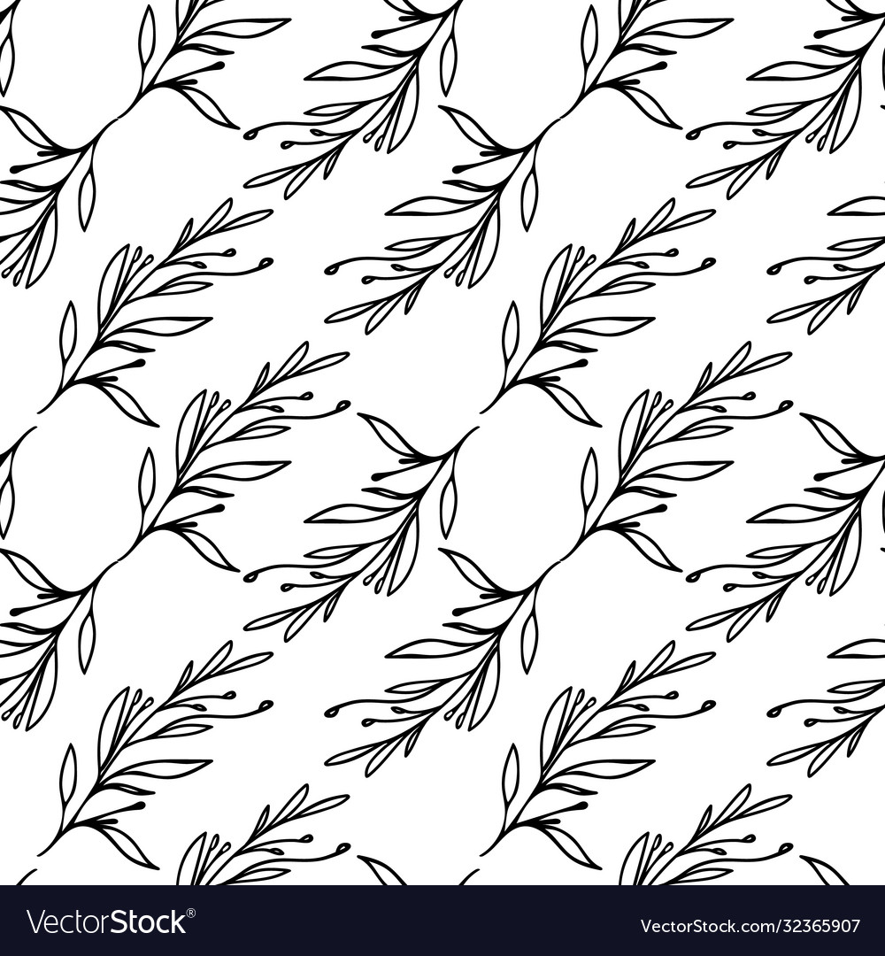 Seamless pattern with simple shaped twigs Vector Image Seamless pattern with simple shaped twigs