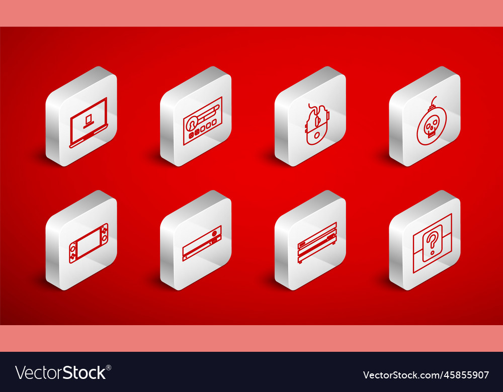Set line mystery or random box create account vector image Set line mystery or random box create account