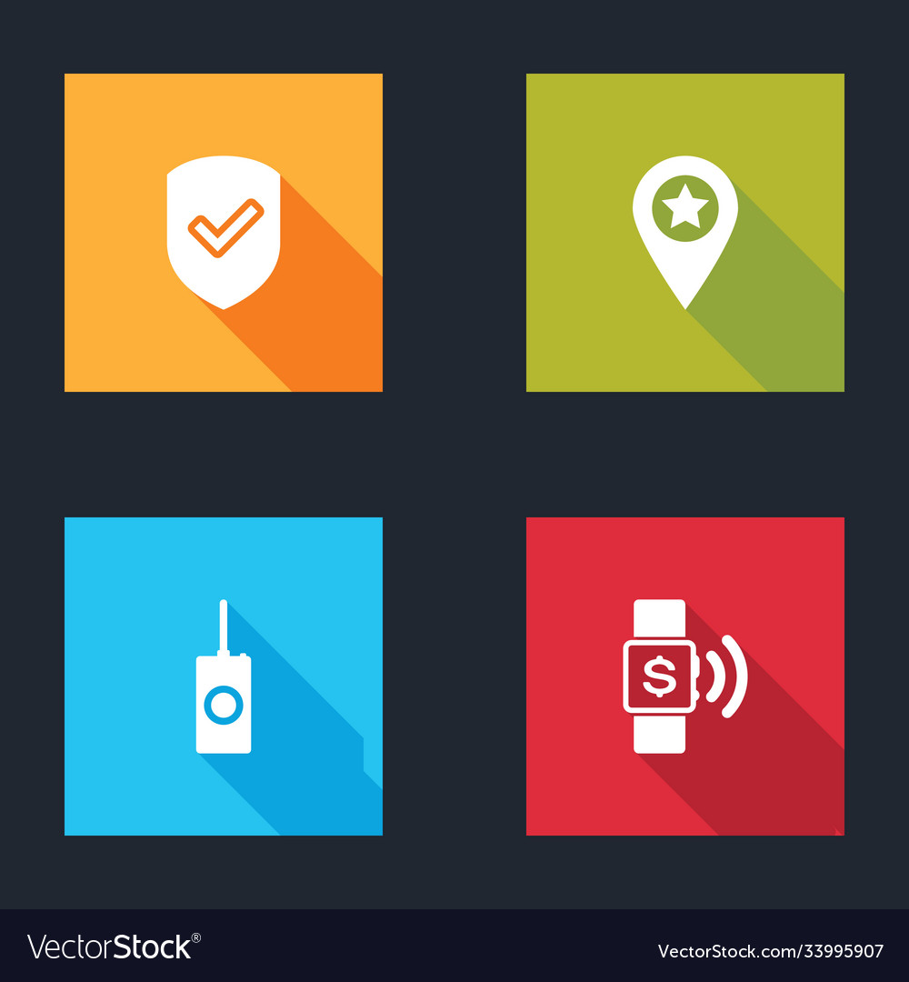 Set shield with check mark location star remote