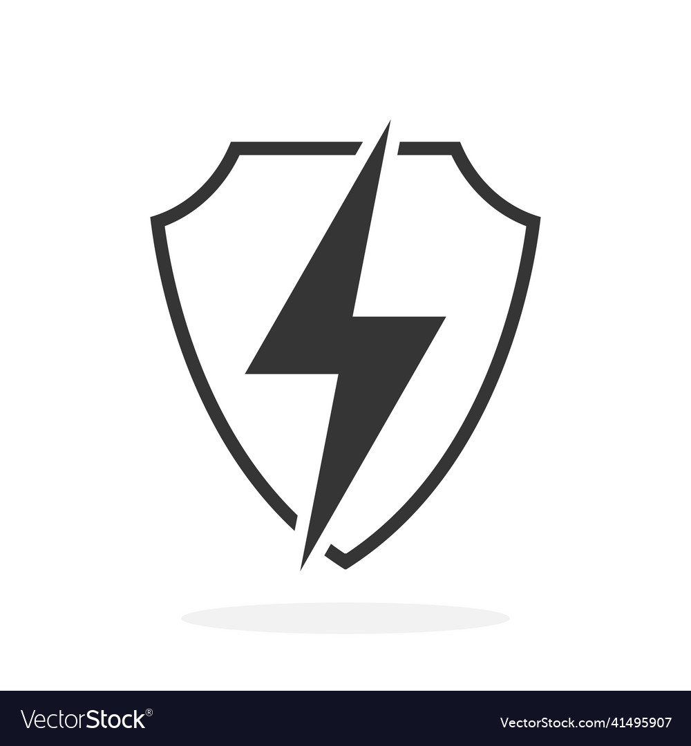 Shield with lightning - icon