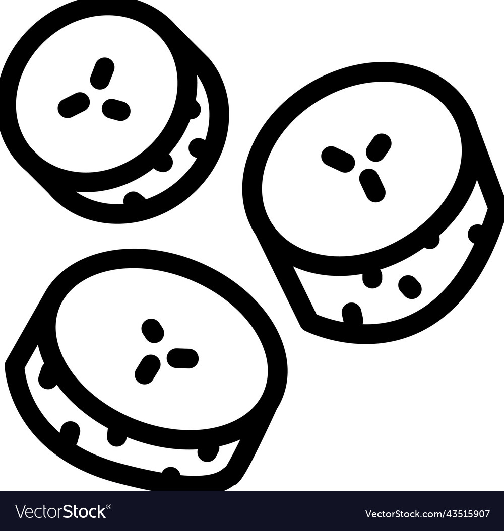 Sliced cucumber line icon