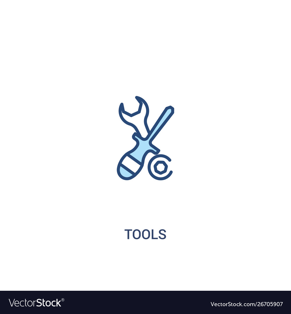 Tools concept 2 colored icon simple line element